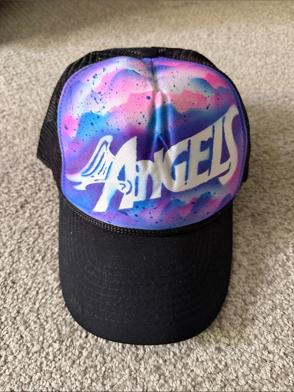 Angels Trucker Hat - Pink Purple Blue Graphics